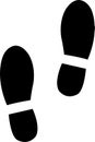 Human boot foot print walk vector. Two feet of single man icon. Footsteps sign shoe footprint. Person feet steps