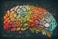 Human Brain AI Colorful Doodle Sketch Illustration, learning new Knowledge, Creativity, Inspiration, Mindset, Skillshare and Visio