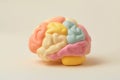 Human brain anatomical 3d render on pastel background. Memory, mind, intelligence, science concept. Medical organ, medicine, Royalty Free Stock Photo