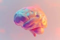 Human brain anatomical 3d render on pastel background. Memory, mind, intelligence, science concept. Medical organ, medicine, Royalty Free Stock Photo