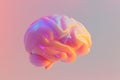 Human brain anatomical 3d render on pastel background. Memory, mind, intelligence, science concept. Medical organ, medicine, Royalty Free Stock Photo