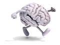 Human brain with arms and legs running