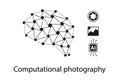 Human brain and artificial intelligence concept, computational photography