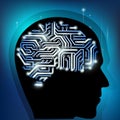 Human brain as a computer chip Royalty Free Stock Photo