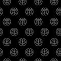 Human brain as digital seamless pattern isolated on black background Royalty Free Stock Photo