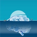 Human brain as iceberg, brain`s hidden potential concept - vecto Royalty Free Stock Photo