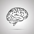 Human brain, black icon Royalty Free Stock Photo