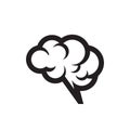 Human brain - black icon on white background vector illustration for website, mobile application, presentation, infographic. Royalty Free Stock Photo