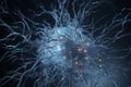 Human brain cells and neurons illustration. Generative AI