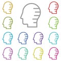 Human, brain, change multi color icon. Simple thin line, outline vector of mind process icons for ui and ux, website or mobile Royalty Free Stock Photo