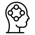 Human brain changes icon, outline style