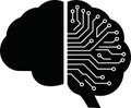 Artificial Intelligence Brain Circuit Icon Royalty Free Stock Photo