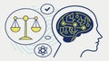 Human Brain & Cogwheels: Thinking, Ideas, & Innovation, vector design Generative AI Royalty Free Stock Photo