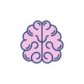 Human Brain colored icon - Vector symapses modern sign