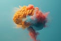 Human brain colorful splash creativity exploding with new ideas plans motivation brainstorm and education concept Royalty Free Stock Photo