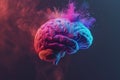 Human brain colorful splash creativity exploding with new ideas plans motivation brainstorm and education concept Royalty Free Stock Photo