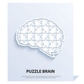 Human brain composed of a puzzle.