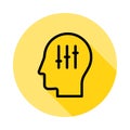 human, brain, control icon long shadow