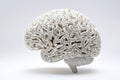 A human brain crafted from an intricate array of words and phrases, providing ample copy space for additional text or