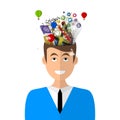 Human brain. Creative mind concept. Genius. Vector Royalty Free Stock Photo