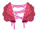 Human brain. Cut organ with pink slime. Funny object