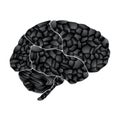 Human brain, dark thoughts, vector abstract backgr