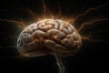 Human brain electric shock experiment. Generate Ai