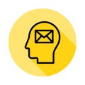 human, brain, email icon long shadow Royalty Free Stock Photo