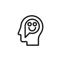 human, brain, emotion, happy icon. Simple thin line, outline vector of Mind process icons for UI and UX, website or mobile