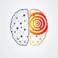 Human brain with epilepsy activity, vector illustration