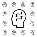 Human, brain, exchange flat vector icon in mind process pack