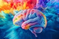 human brain explodes with imagination and beautiful colors