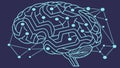 Human Brain with Glowing Circuit Patterns, Representing AI and Thought, vector design Generative AI Royalty Free Stock Photo