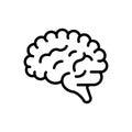 Black line icon for Human Brain, psychology and memory Royalty Free Stock Photo
