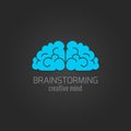 Human brain icon flat Royalty Free Stock Photo