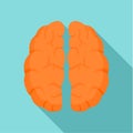 Human brain icon, flat style Royalty Free Stock Photo