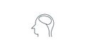 Human brain icon flat style graphical symbol. Royalty Free Stock Photo