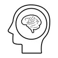 Human Brain Icon In Outline Style Royalty Free Stock Photo