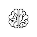 Human brain thin line icon set Royalty Free Stock Photo