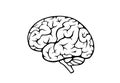 Human brain icon. side view. isolated vector mind sign Royalty Free Stock Photo