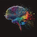 Human Brain Illustration, Rainbows, Glitter, Autism, Neuro Diversity