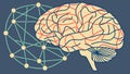 Human Brain with Interconnected Neural Network Design, vector design Generative AI Royalty Free Stock Photo