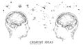Human brain IQ smart business concept. E-learning nootropic drug supplement braingpower. Brainstorm creative idea