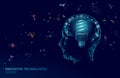 Human brain IQ smart business concept. Fluorescent lamp ecology idea brain power. Brainstorm creative idea project work