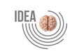 Human brain is isolated on a white background, concept of idea. Thinking process, logic and memory