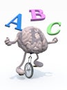 Human brain juggler with alphabet Royalty Free Stock Photo