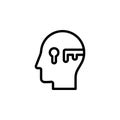 human, brain, key, success icon. Simple thin line, outline vector of Mind process icons for UI and UX, website or mobile Royalty Free Stock Photo