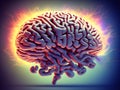 Human Brain Knowledge, Generative AI Illustration Royalty Free Stock Photo