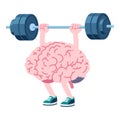 Human brain Lifting Weights over head