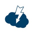 Human brain with lightning, brainstorming icon Ã¢â¬â vector